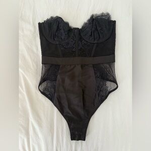 For Love And Lemons Black Lace Corset Top
